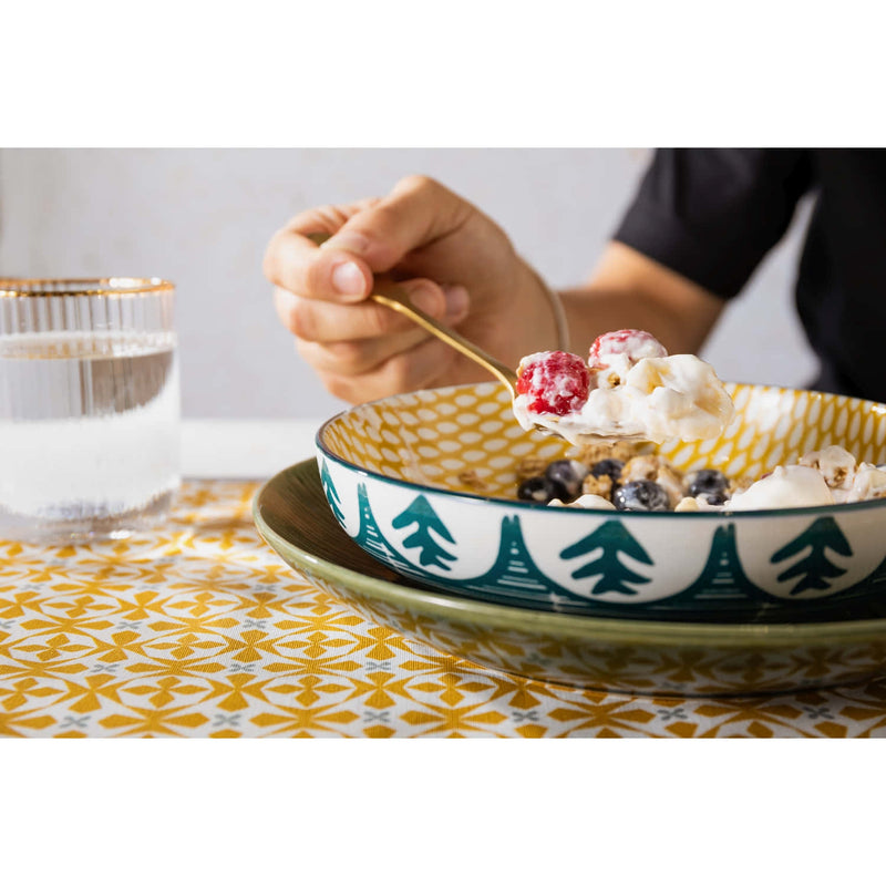 Mikasa Coupe Pasta Dinner Bowl 21cm Green Leaf