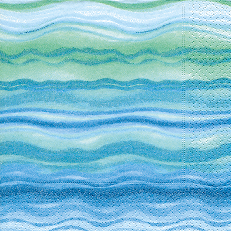 PAPER+DESIGN LUNCHEON NAPKINS - BLUE WAVES - MADE IN GERMANY