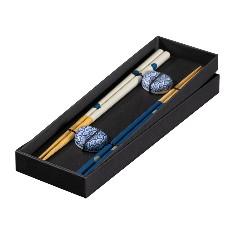 Omotenashi KOMON |Set|2 Chopsticks & 2 Chopstick Rests "Made in Japan"