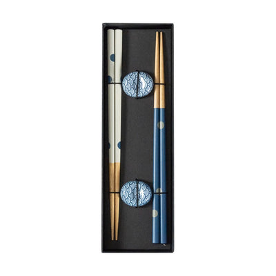 Omotenashi KOMON |Set|2 Chopsticks & 2 Chopstick Rests "Made in Japan"