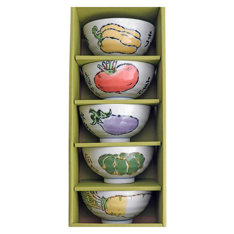 Omotenashi ETEGAMI Veggie Se 5 Bowls "Made in Japan"