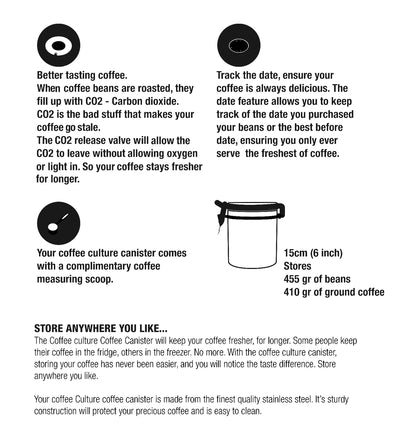 Coffee Culture Coffee Canister S/S Medium/450gr