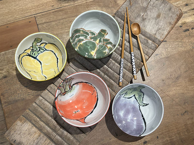 Omotenashi ETEGAMI Veggie Set 4 Bowls "Made in Japan"