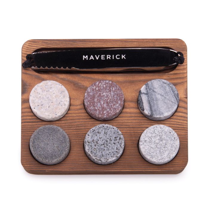 Maverick Deluxe Whiskey Stone Set Multi-Coloured Tray