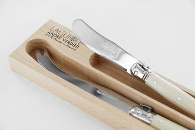 ANDRE VERDIER - DEBUTANT CHEESE KNIFE SET 2PCE STAINLESS STEEL/IVORY