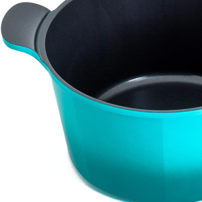 Neoflam Venn 26cm Deep Casserole 6.50L Turquoise with Glass Lid