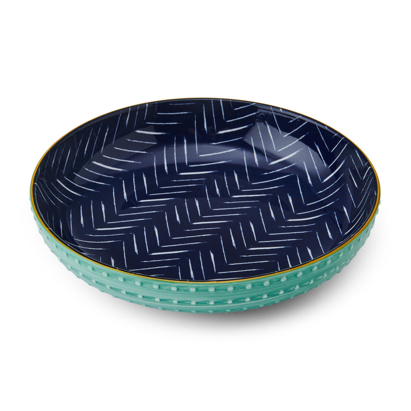 Mikasa Coupe Pasta Dinner Bowl 21cm Indigo Chevron