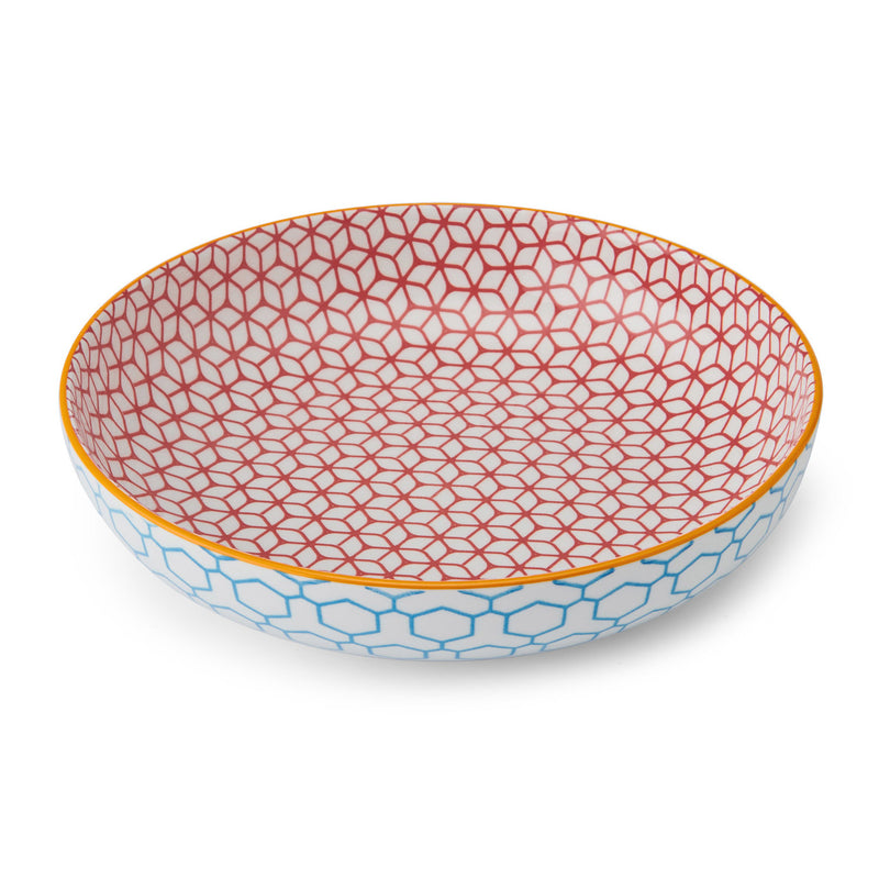 Mikasa Coupe Pasta Dinner Bowl 21cm Geometric Blue