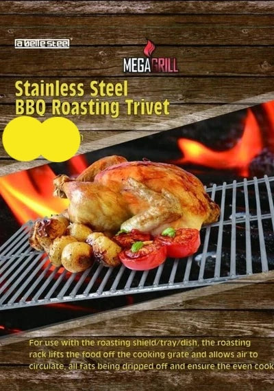 MEGAGRILL - S/S BBQ Roasting Rack 37X23.5 cm