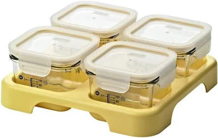 Glasslock - Baby 4 Piece Container Set with Tray Square 210ml