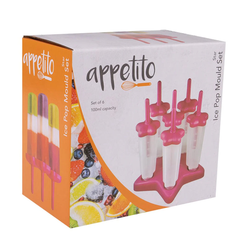 Appetito Star Ice Pop Mould Set of 6