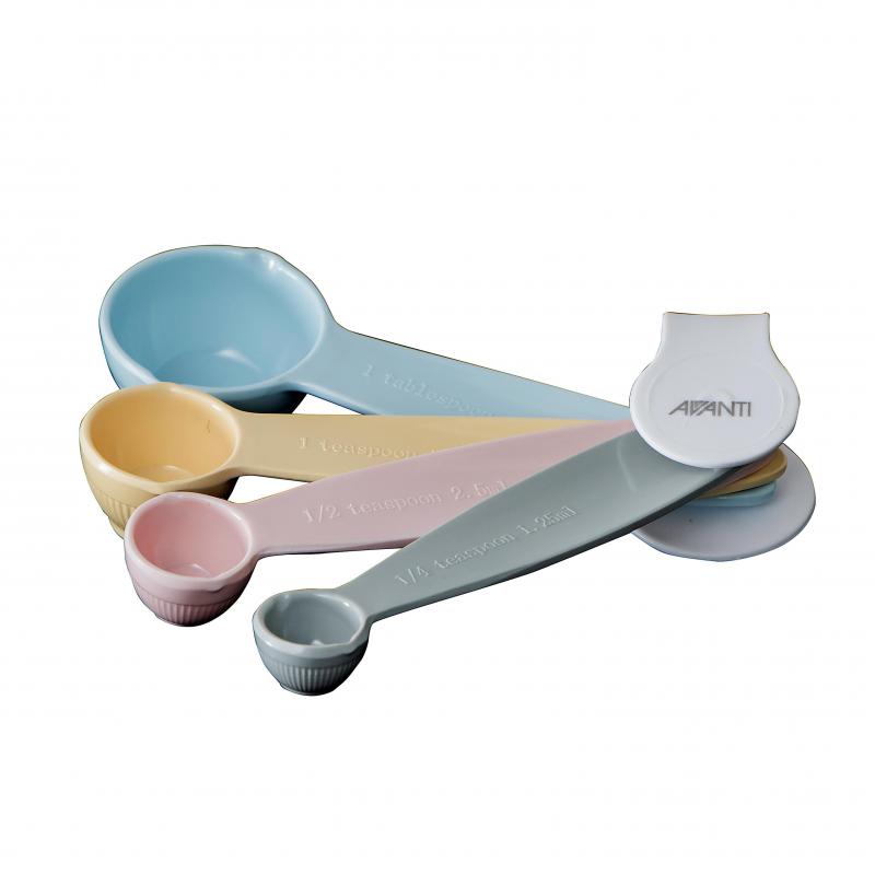 Avanti - Melamine Ribbed Measuring Spoons - Australian Standards - Pastel