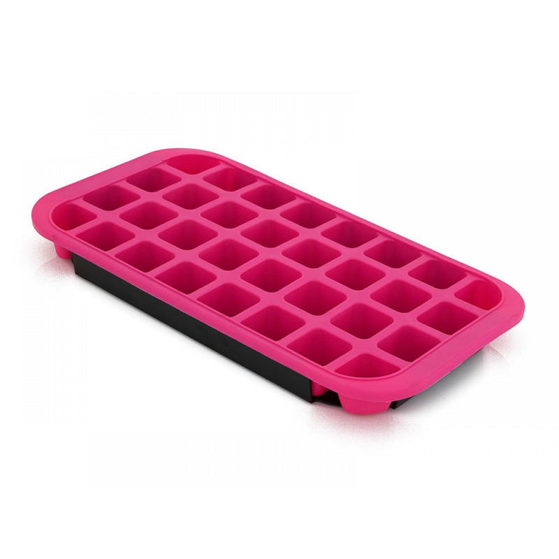 Avanti - 32 Cup Flexible Ice Cube Tray with Base Tray - Pink