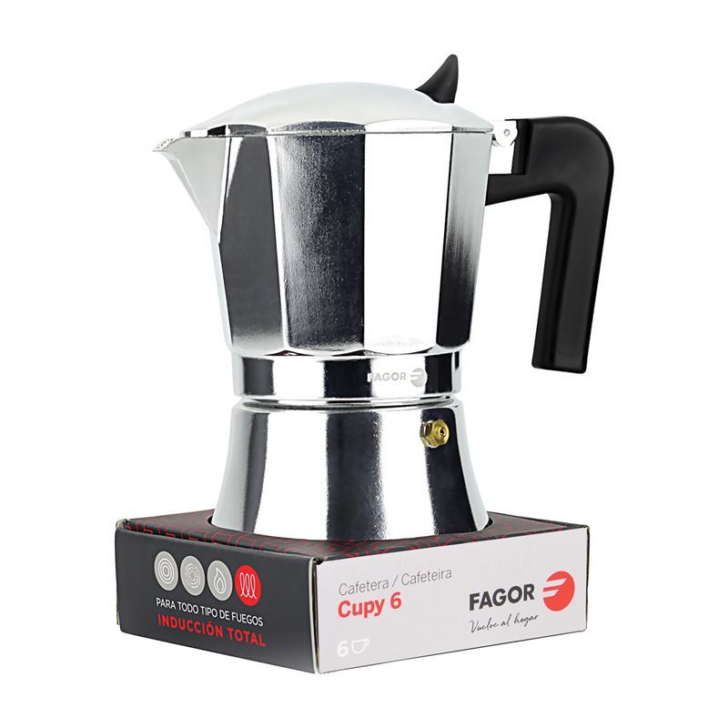 Fagor – Cupy Induction Base Aluminium Espresso Maker 6 Cup