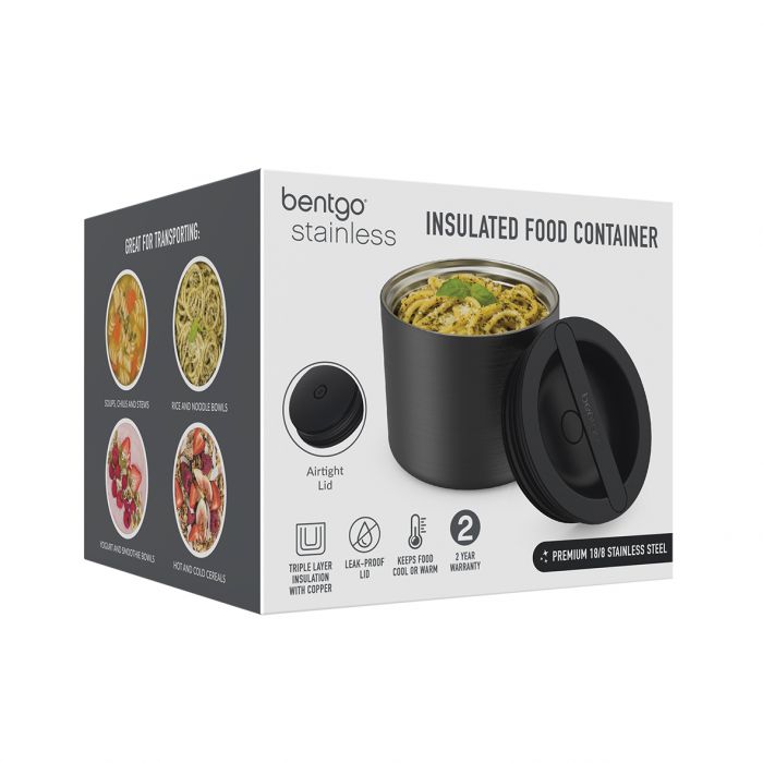 Bentgo - S/S Insulated Food Container 560ml Carbon - Black