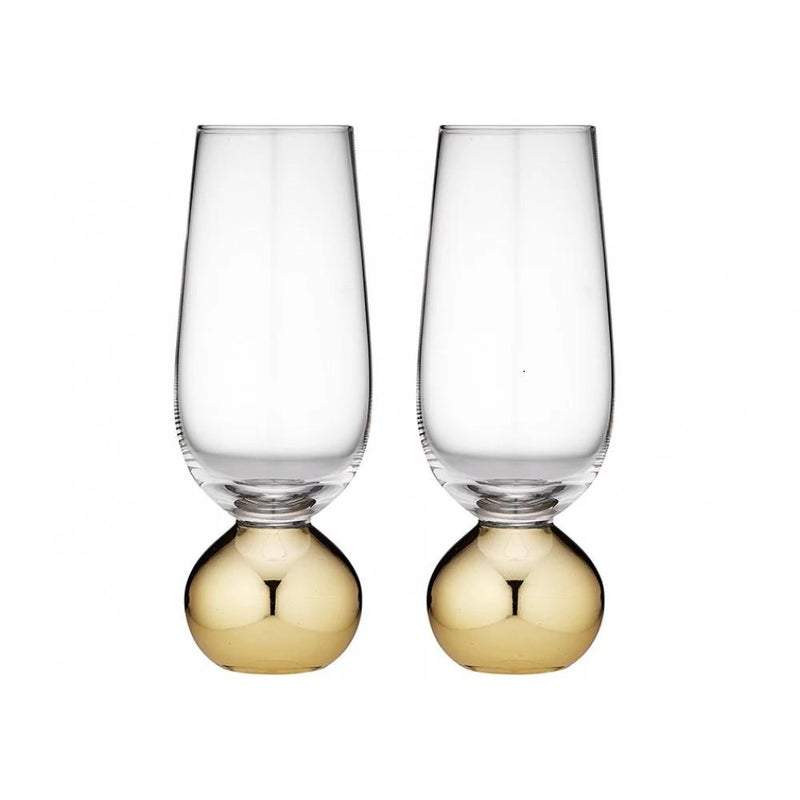 Tempa Astrid - Gold 2pk Champagne Glass