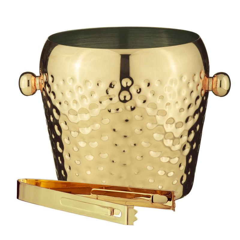 Tempa Spencer Hammered Ice Bucket Gold