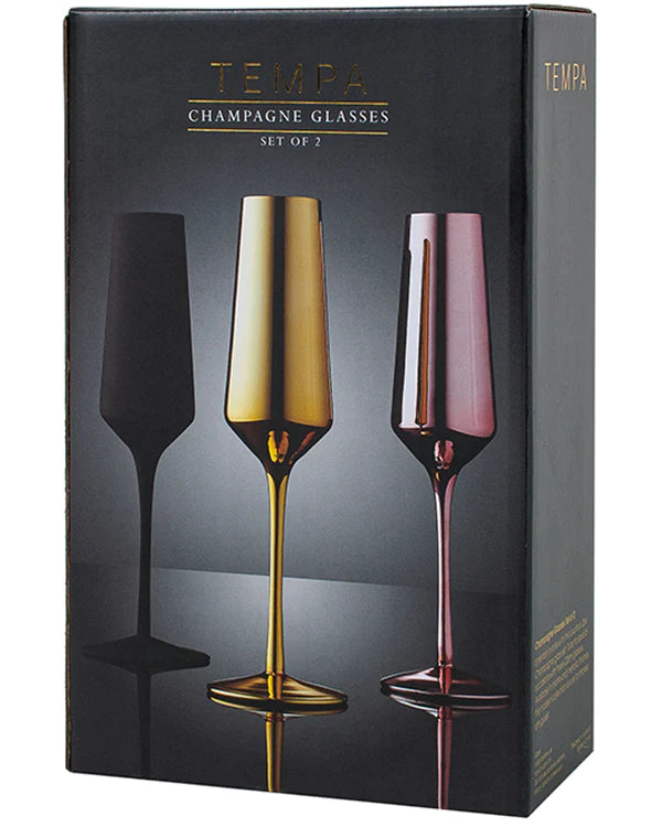 Tempa Aurora - Gold 2pk Champagne Glass