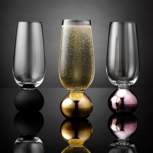 Tempa Astrid - Matte Black 2pk Champagne Glass