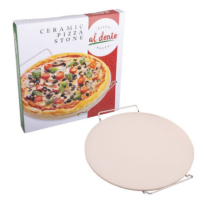 Al Dente - Ceramic Pizza Stone W/Rack 33cm dia