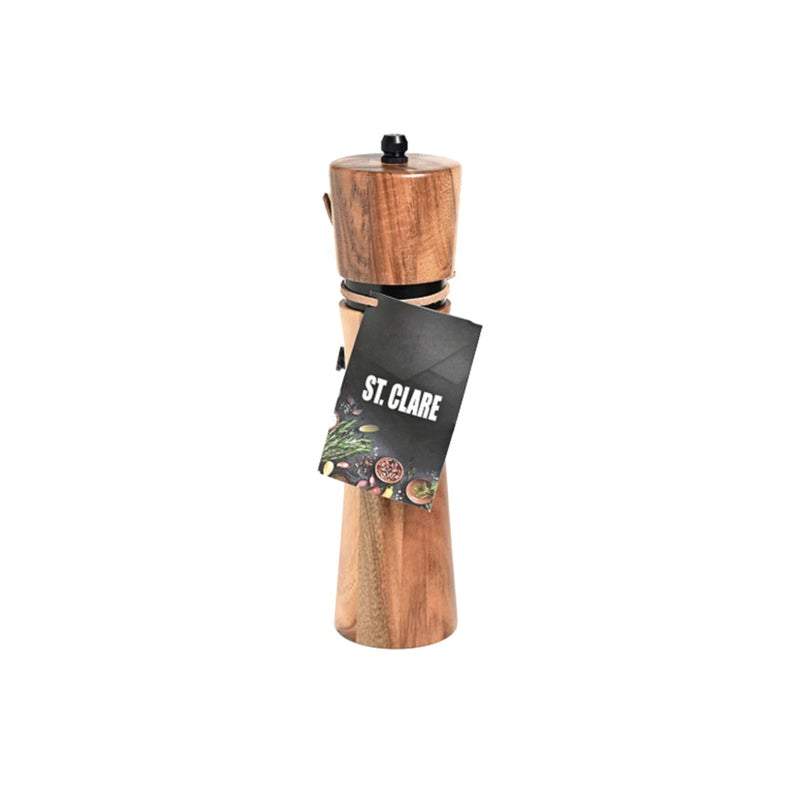 St. Clare - Acacia and Black Steel Salt and Pepper Grinder 20cm