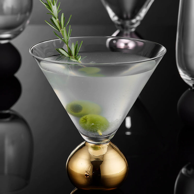 Tempa Astrid - Matte Black 2pk Martini Glass