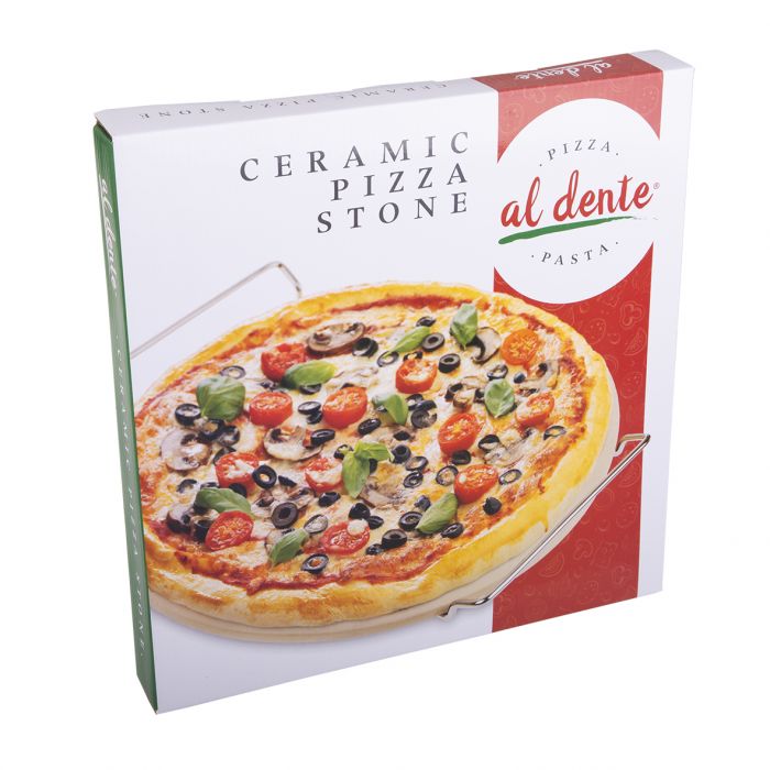 Al Dente - Ceramic Pizza Stone W/Rack 33cm dia